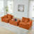 Boneless L-Shaped Sofa with Removable Ottoman, Deep Seat and Throw Pillows-1226711572
