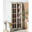 Vintage Shabby Chic Tall Glass Front Storage Cabinet