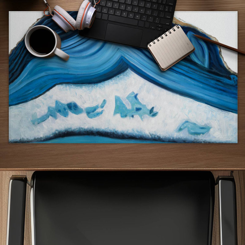 Blue geode profile - 14.00"x24.25" Desk mat