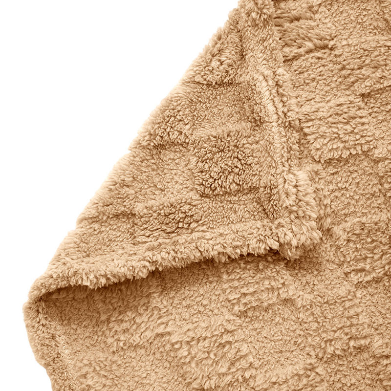 Machine Tufted Throw Blanket, 150cm x 100cm, Brown