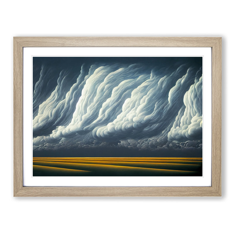 Thunderstorm Clouds Vol.1 1 Piece Single Picture Frame Wall Art, 25cm H x 34cm W x 2cm D, Oak Framed