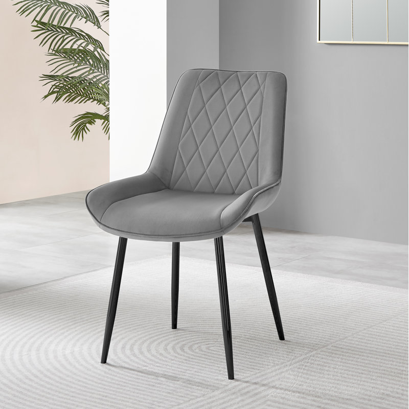 Eubanks Dining Set with 6 Chairs, Grey, Black
