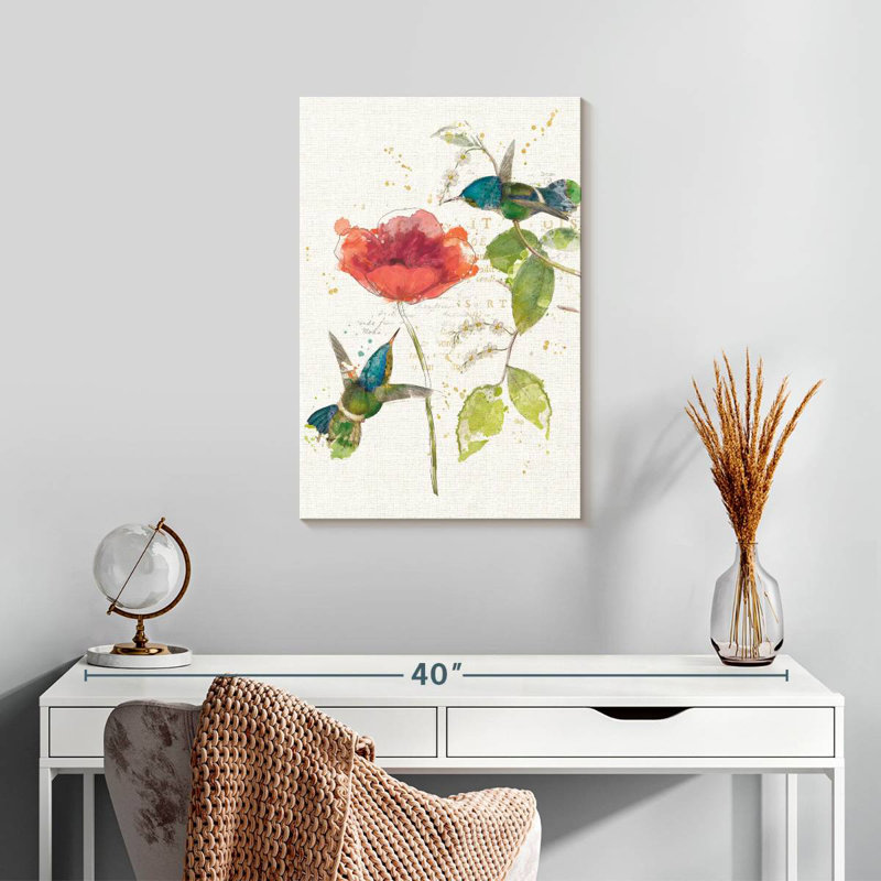 Fleur de colibri sarcelle Brampt, H 24 po x l 16 po