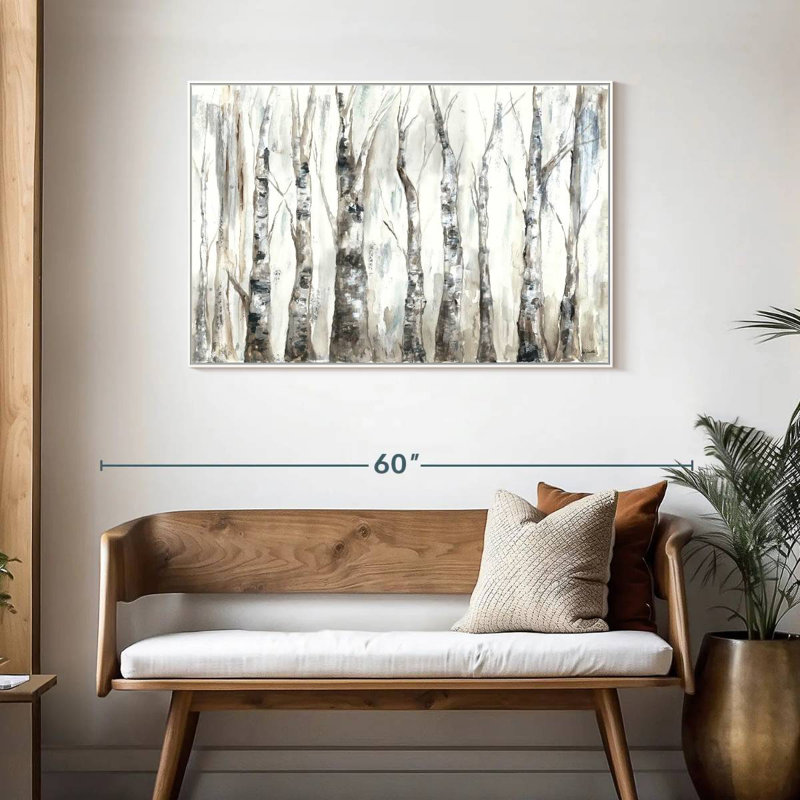 Winter Aspen Trunks - neutre, Cadre flottant blanc, 43 po x 29 po