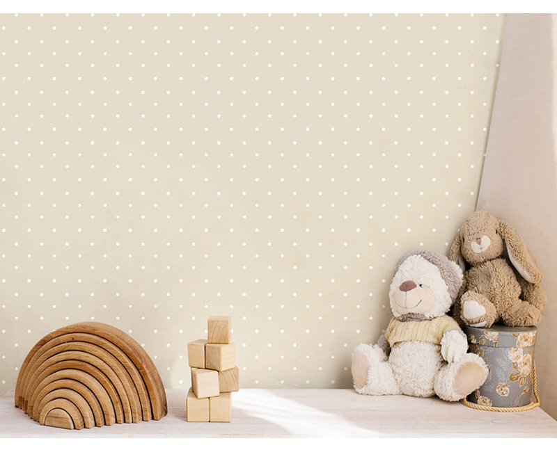 Little Explorers 2 Dots Wallpaper Roll, Silver