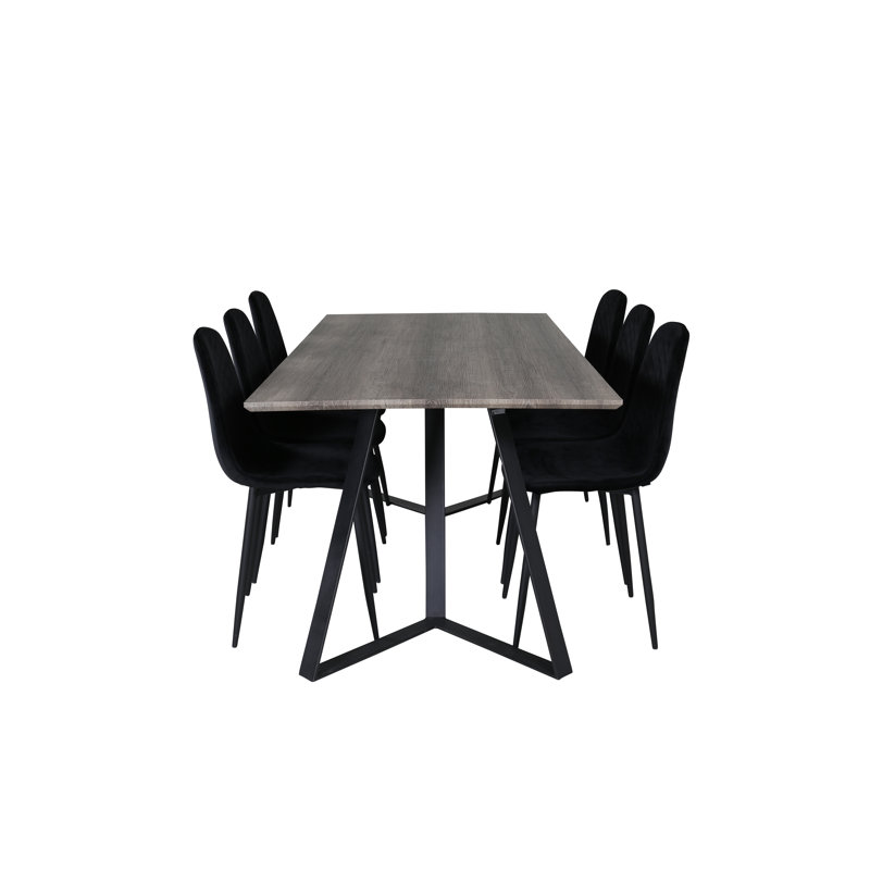 Rowe 6 - Person Dining Set, Black