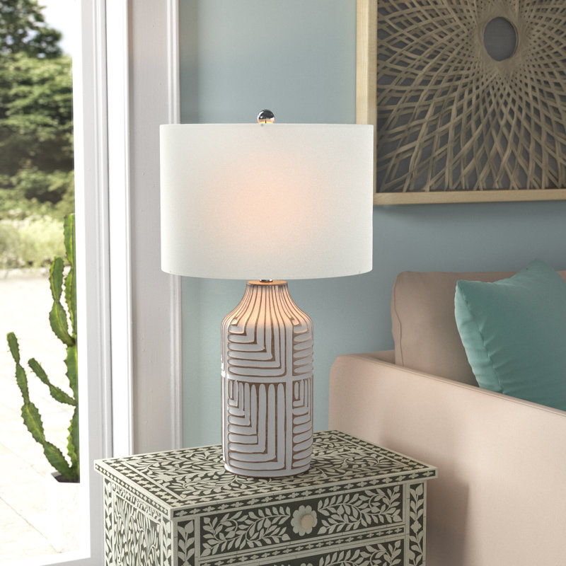 Lampe de table 26 po blanche / brune Eccles