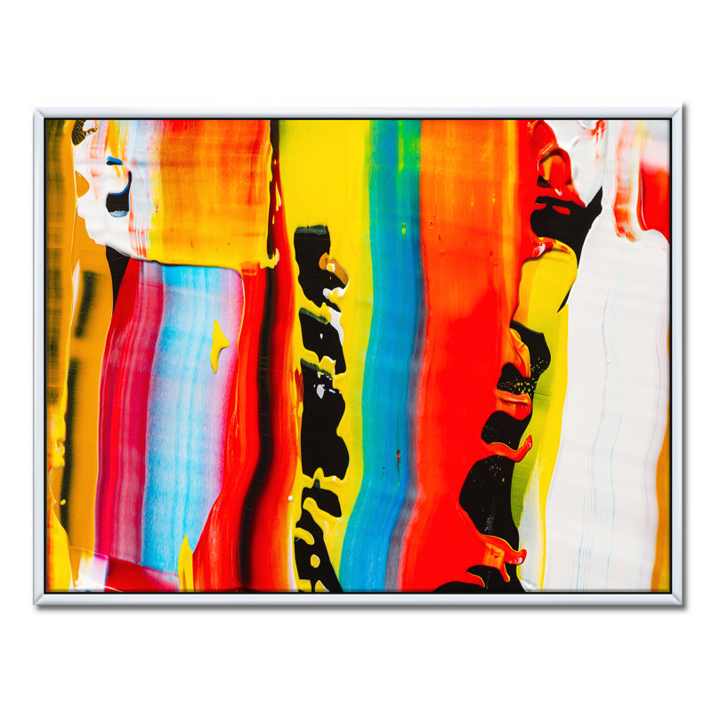 «Thick Brushed Oil Rivers», reproduction d'art sur toile, H 36 po x l 46 po x 1,5 po, Toile blanche encadrée