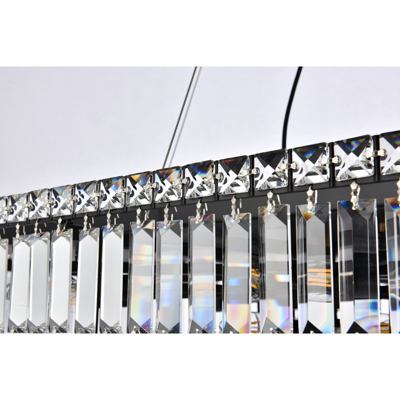 Lustre rectangulaire unique à 12 lumières, H 7,5 po x l 32 po x P 32 po