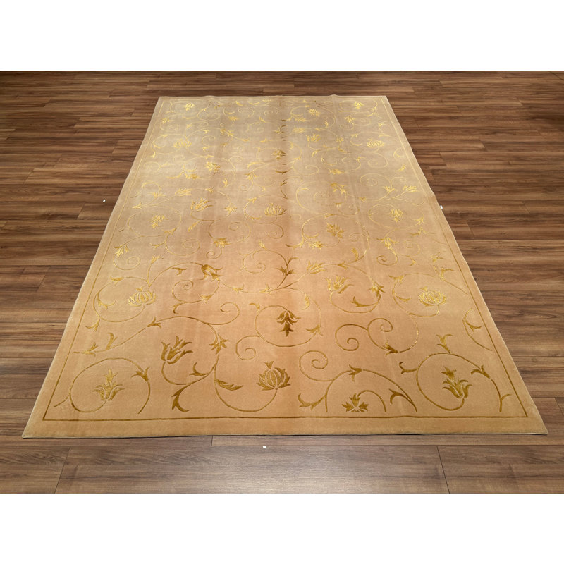 Tapis en laine beige noué à la main Original Original