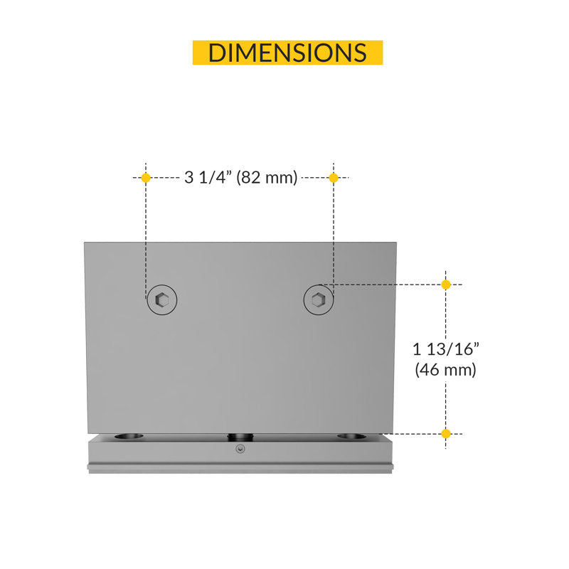  Réglable série Prestige Prestige Free Swinging Glass to Header Mount