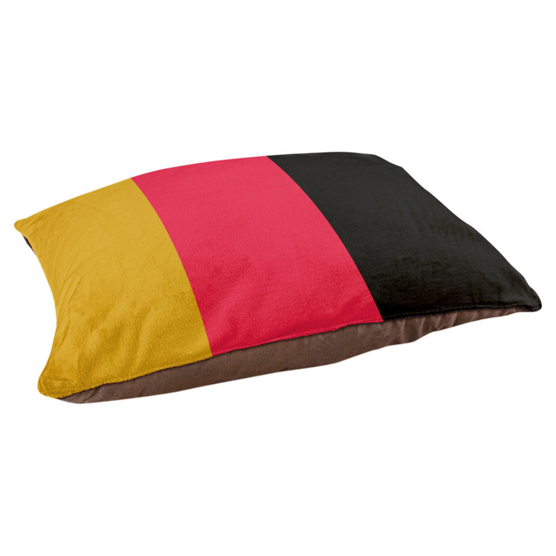 Coussin pour chien hockey Las Vegas, Moyen (H 14 po x l 40 po x P 30 po), Or / rouge / noir
