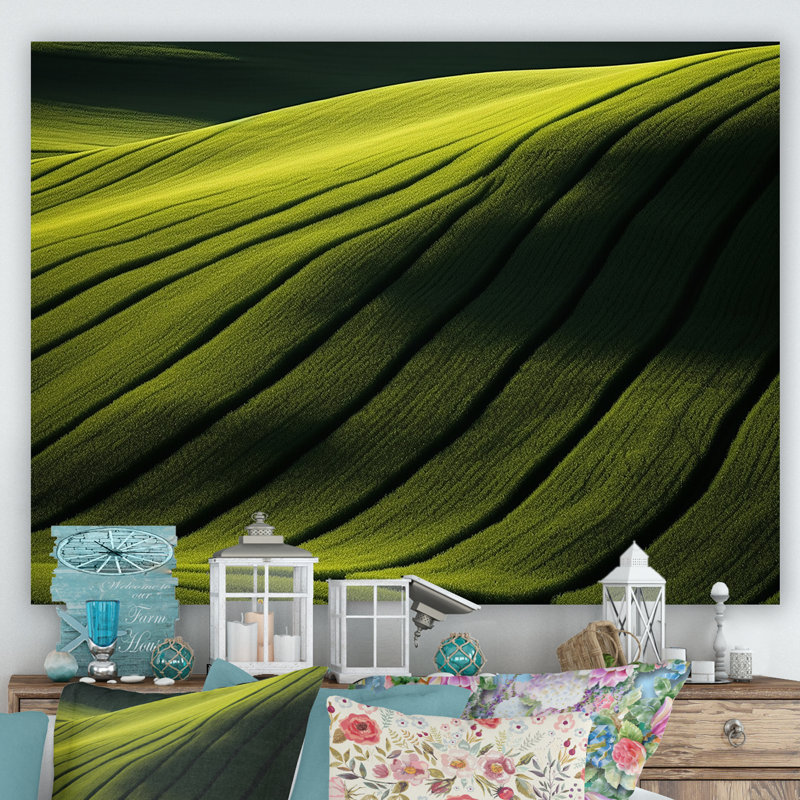 Photographie de prairie verdoyante, Toile tendue, H 16 po x l 32 po x P 1 po