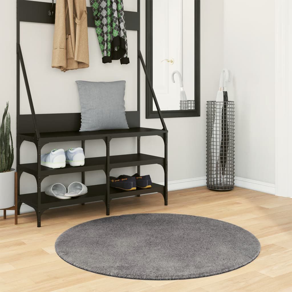 Rug "HUARTE" Short Pile Soft and Washable Anthracite