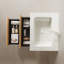 Meuble-lavabo mural moderne à texture naturelle avec 2 tiroirs
