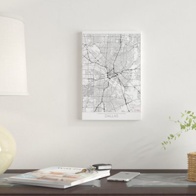 «Dallas Minimal Urban Blueprint Map», impression sur toile