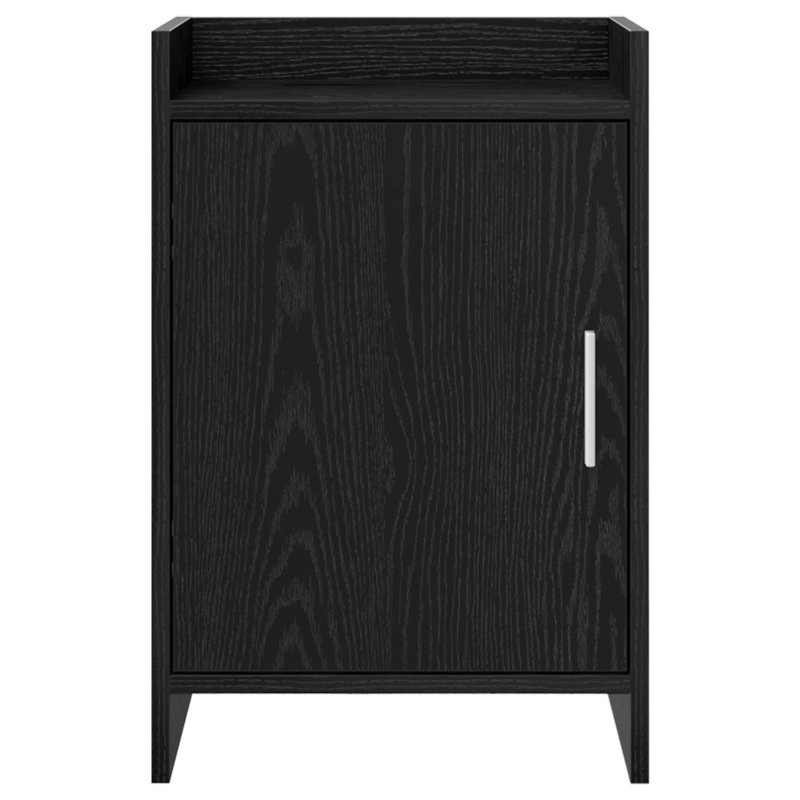 40cm W Composite Bedside Table, Black Oak