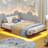 Floating Bed Frame With Led Lights,Metal Platform Bed With Heavy Duty Steel Slats And 4 Mattress Slide Stopper,Metal Floating Bed Frames For Kids,No Box Spring Needed,Black-1405875631