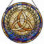 Panneau de vitrail Triquetra Design - 7,8 H-2017602707