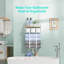 Porte-serviettes mural avec tablette flottante et crochets - Organisateur de salle de bain en métal et bois durable pour serviettes et articles essentiels-111142168