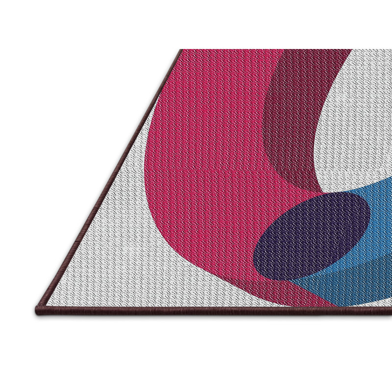 Tapis à tisser rose/bleu/gris, Rectangle 2 pi x 4 pi