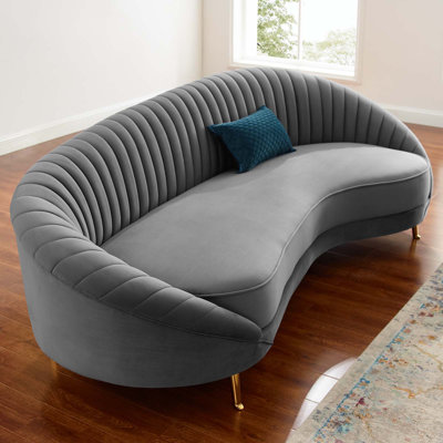 Camber 41.5" Velvet Flared Arm Curved Sofa