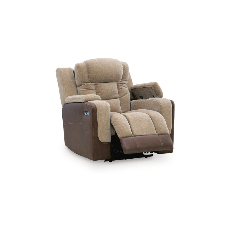 Fauteuil inclinable électrique Charles, Brown Faux Leather