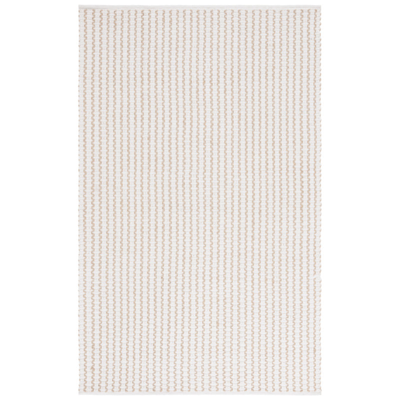 Tapis en coton à chevrons tissé à la main, Rectangle 6 pi x 9 pi