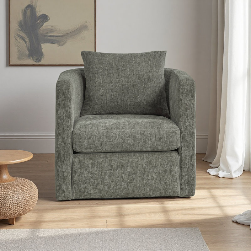 Fauteuil demi-tonneau pivotant, Gris