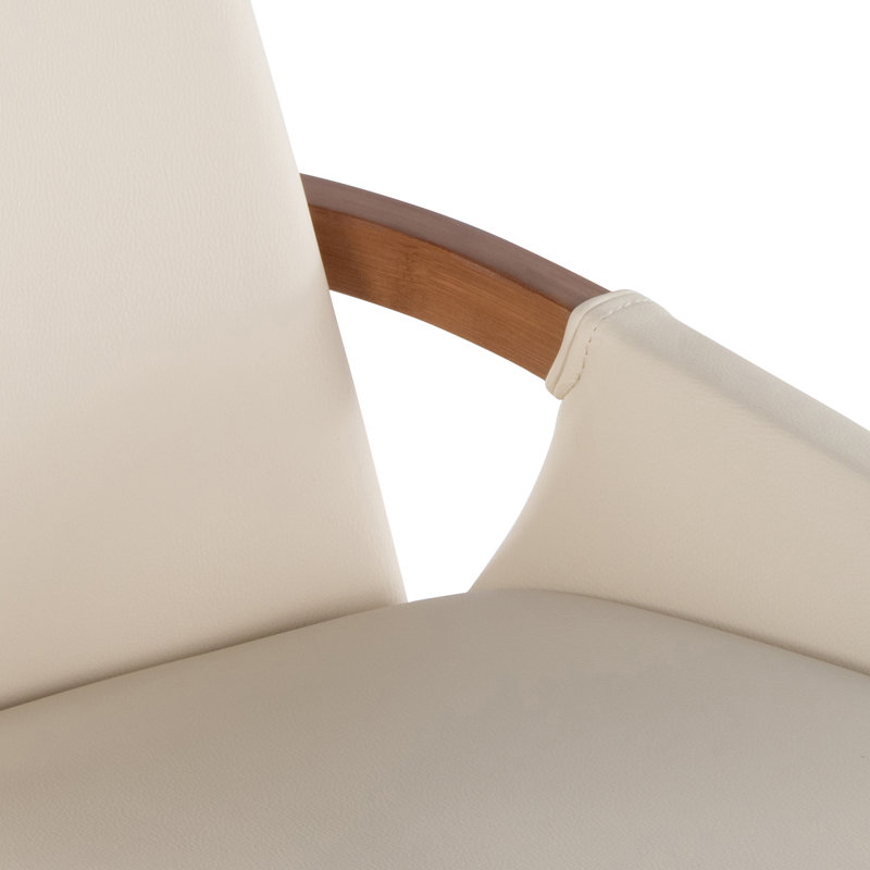 Tabouret pivotant Whitacre, Similicuir crème, Tabouret de bar (siège d'une hauteur de 29 po)