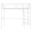 Lit mezzanine simple en métal blanc - 4 tablettes, option de couchage confortable avec tablettes et rangement de qualité-1607351333