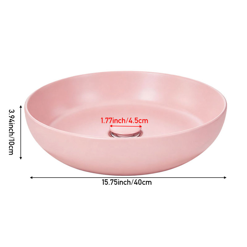 Metro Lane 400mm L x 400mm W Natural Ceramic Circular Sink, Pink