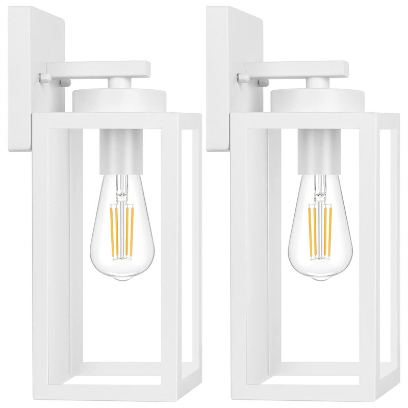 2-Pack Outdoor Wall Light Fixtures, White