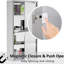 Armoire à pharmacie verrouillable, en acier inoxydable, 4 niveaux, 30,5 x 61 cm, argentée, rangement mural en acier avec serrure, étagères à plusieurs niveaux, boîte