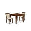 L'ensemble de table de salle à manger 3 pièces comprend une table de salle à manger carrée et 2 chaises rembourrées, 36 x 36 po, noyer antique-1881071435