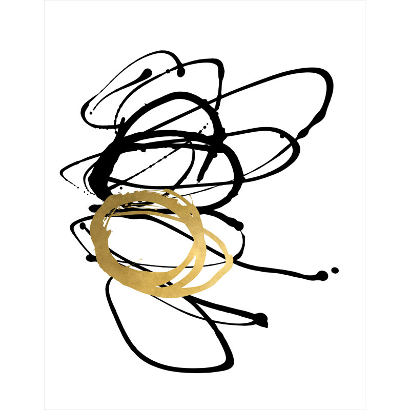 Action Stroke II Print by Elle Youngstrom, Gilded Gold, 52" H x 40" W