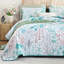Ensemble de courtepointe 3 pièces à motif floral en microfibre douce et légère toutes saisons-123215402-123215403