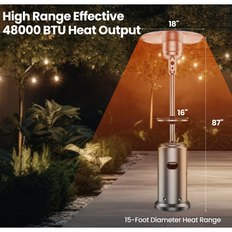 Stainless Steel Propane Standing Patio Heater