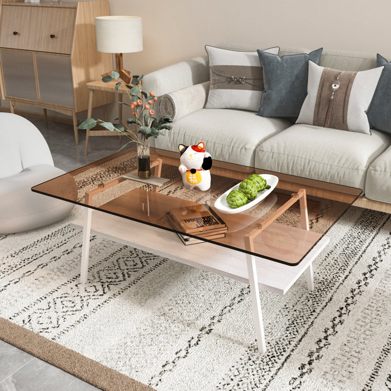  Table basse Shalia, Brun, Blanc