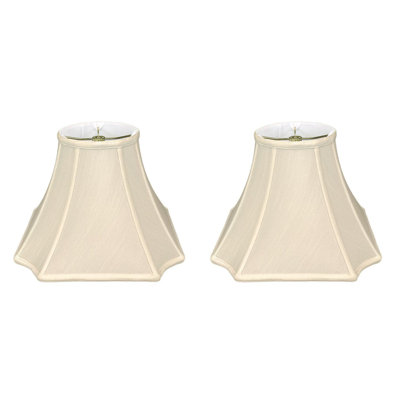 Royal Designs, Inc. BSO-714-12BG-2, abat-jour de base carré en forme de cloche inversée, 6 x 12 x 9,5, beige, paquet de 2