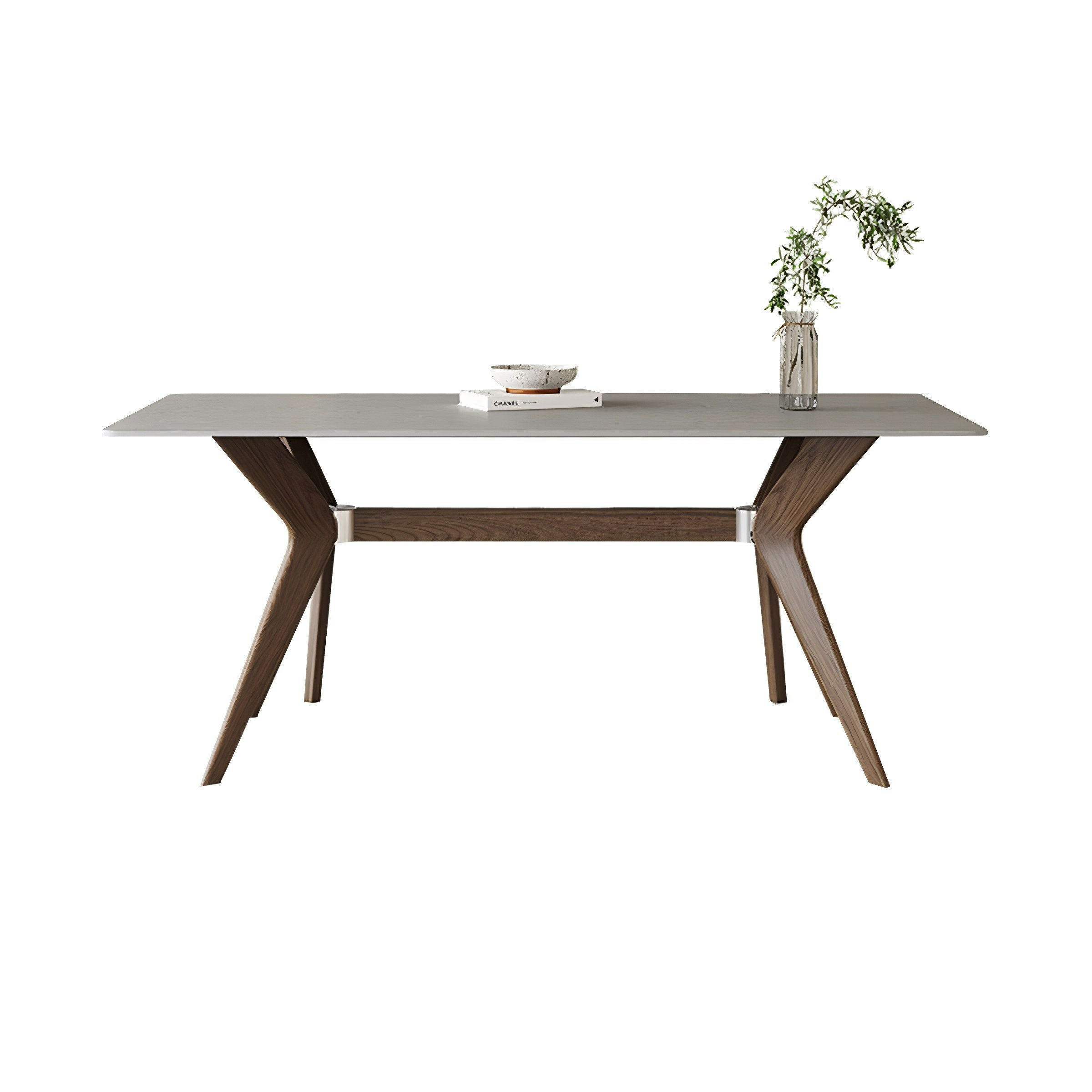 Corrigan Studio® Sintered Stone Solid Wood Ash gray Dining Table | Wayfair