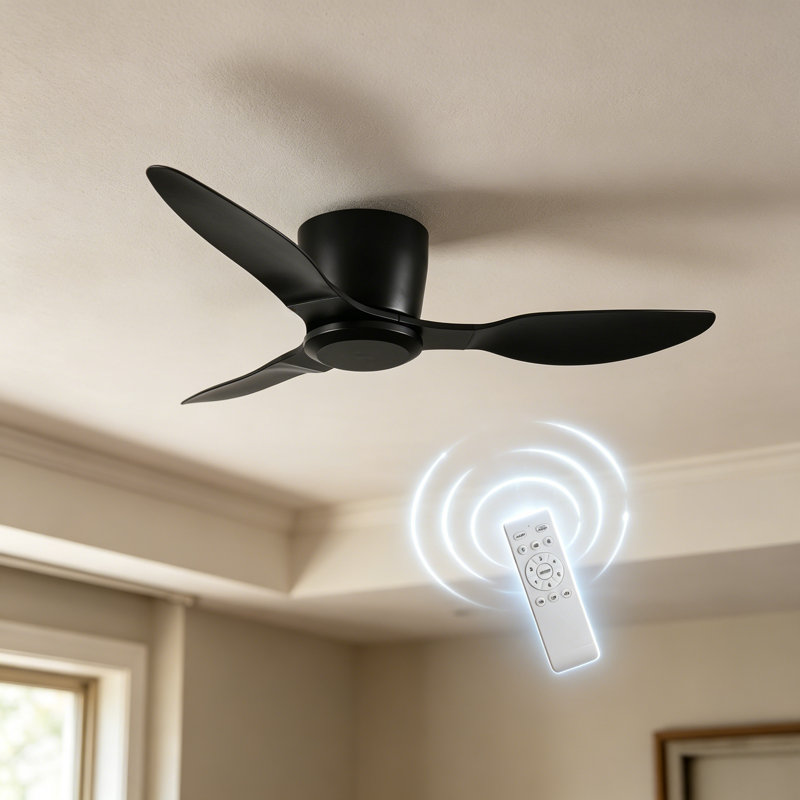 Flush Mount Ceiling Fan Without Light, 40" Wide