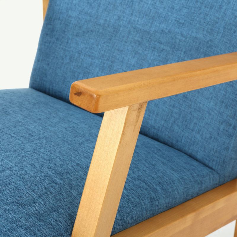 Chaise berçante rembourrée en tissu, Bleu
