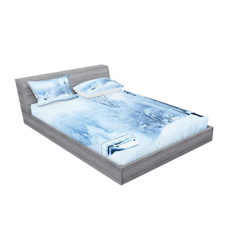 Drap-housse et coussin décoratif Ambesonne, Ensemble de draps pour très grand lit + 5 pièces
