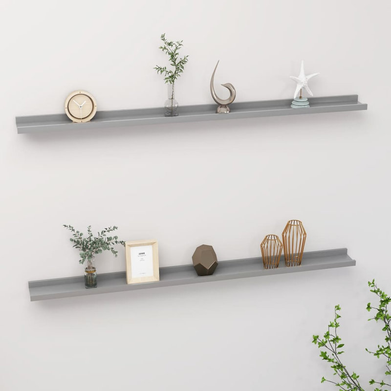 Gracelan 2 Piece Picture Ledge Wall Shelf, Grey, 3 cm H x 115 cm W x 9 cm D