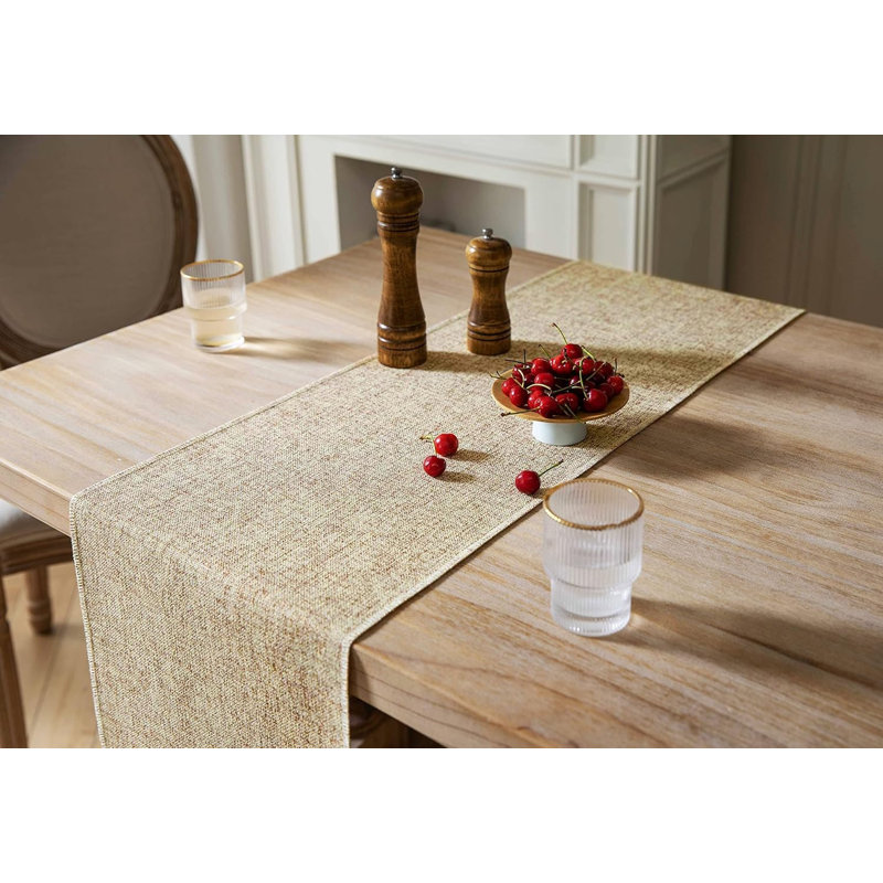 Drapeau de table beige de 108 pouces de long, drapeau de table style campagne