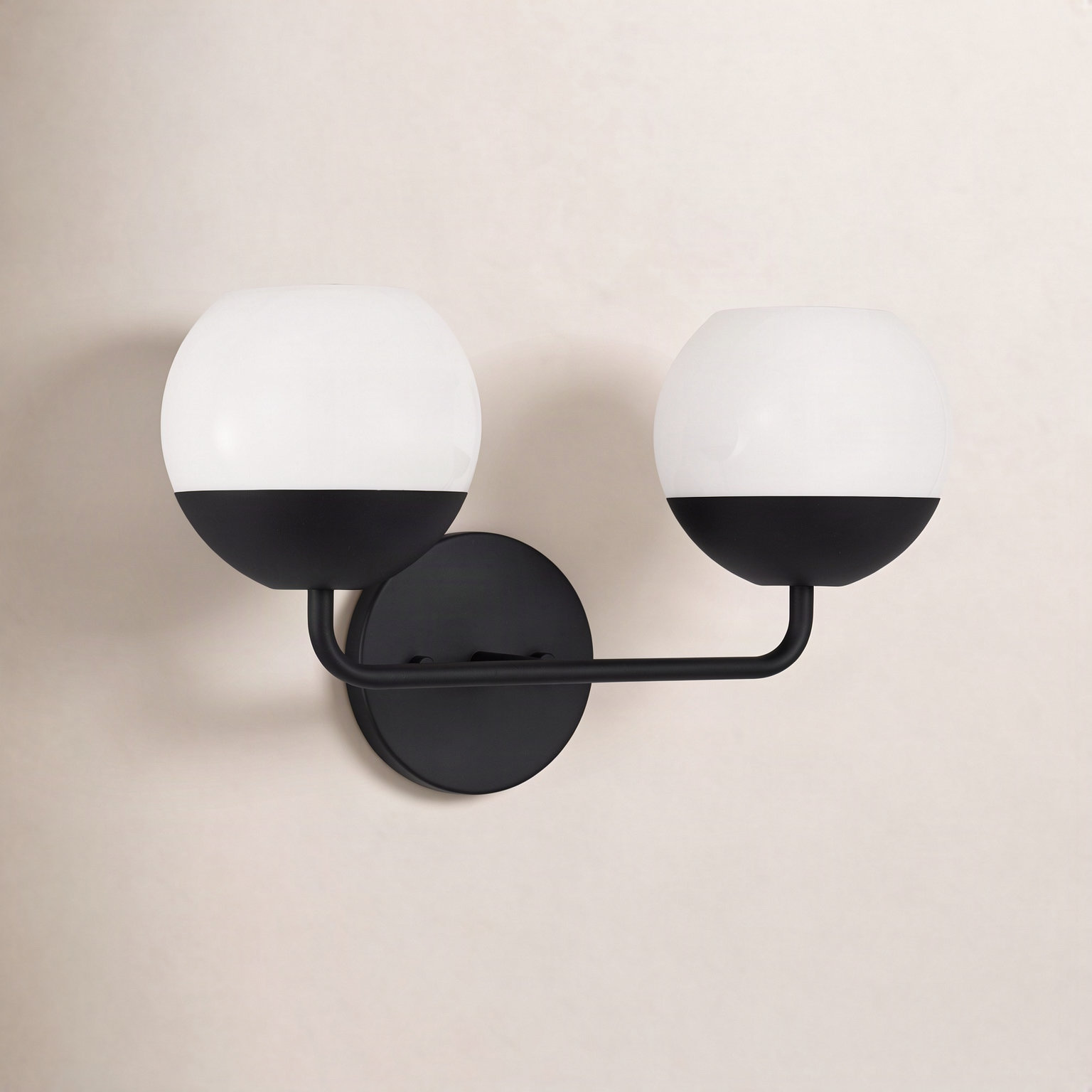 Avoca 2-Light Dimmable Vanity Light, Midnight Black