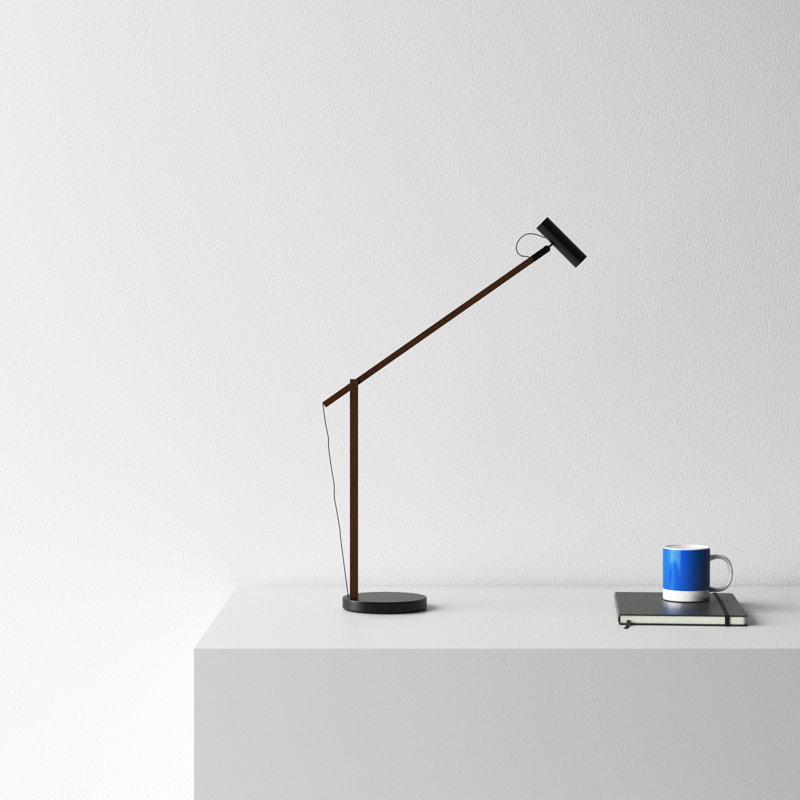 Dalila Adjustable Desk Lamp, Walnut Wood/Black
