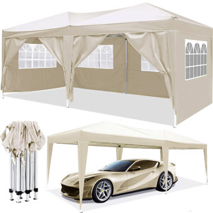 10'X20' EZ Pop Up Canopy Outdoor Portable Party Folding Tent With 6 Removable Sidewalls + Carry Bag + 4Pcs Weight Bag