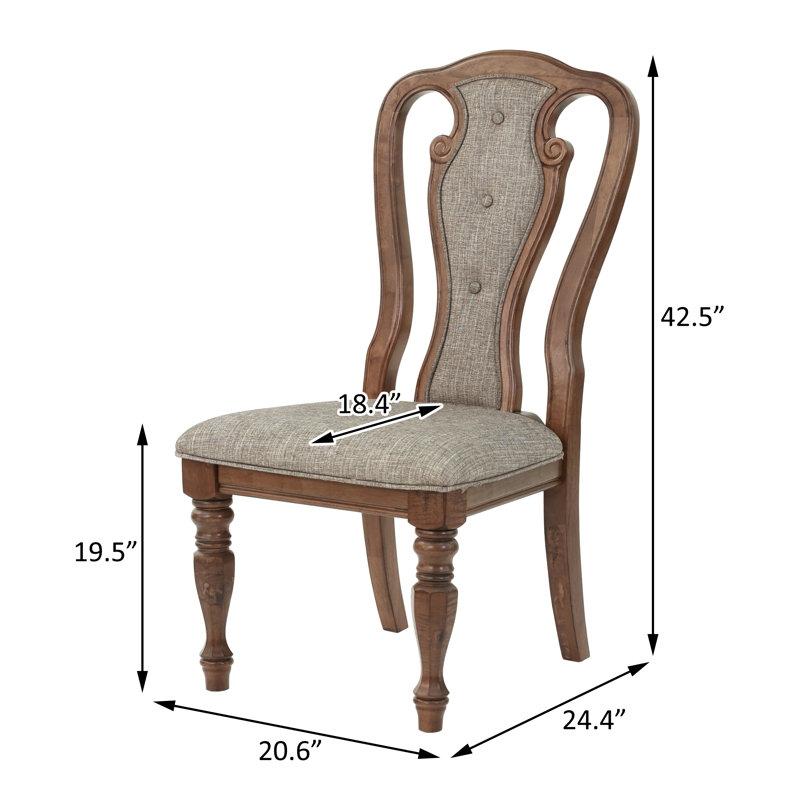 Arton Fabric Dining Chair, Oak Wood/Gray